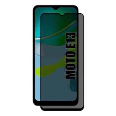 Imagem de [GL CASES] Pelicula Moto E13 Pelicula Privacidade Motorola Moto E13 Anti Risco Película Privativa De Vidro Temperado 3D Proteção 9H Anti Espião Cobertura Total Da Tela + Kit Limpeza Para Aplicação