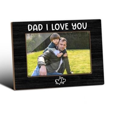 Imagem de ZEDEV Porta-retratos Dad I Love You, porta-retratos de pai, moldura de mesa para pai, homens, aniversário, dia dos pais, presente de Natal para papai e papai, suprimentos decorativos de mesa para casa