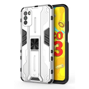 Imagem de SORAKA Capa para Xiaomi POCO M3 com suporte Capa de proteção resistente para Xiaomi POCO M3 Capa com placa de metal para suporte magnético para carro Capa Silm Fit