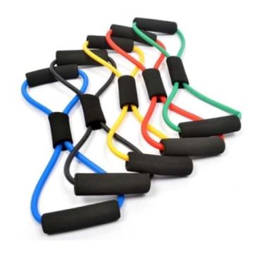 Imagem de Kit 5 Elástico para Exercícios Original Mini Band Elástico de Exercício Fisioterapía(Kit5 Faixas+Faixas elásticas)