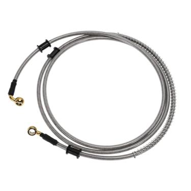 Imagem de Partuto Linha de mangueira de óleo de embreagem de freio de motocicleta de 220 cm fio de aço inoxidável trançado PU linha de freio hidráulico de motocicleta para motocicletas motos sujeira tom