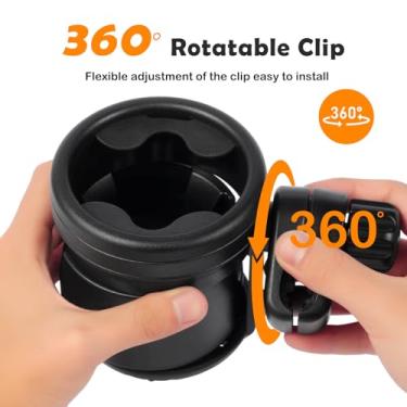 Imagem de Yoamez Suporte duplo para carrinhos Nuna – Compatível com Nuna Mixx/TRVL/Demi | Suporte duplo para bebidas com rotação de 360° | ABS + silicone | Serve para copos grandes e pequenos