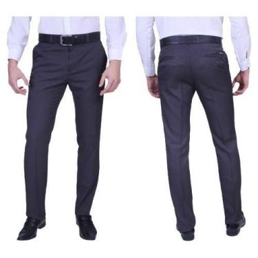 Imagem de Calça Social Amil Masculina Tecid Não Amassa Lançamento 1574, Chumbo, 