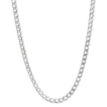 Imagem de Cordão Corrente Masculino Banhado A Prata 60cm 4mm Luxo