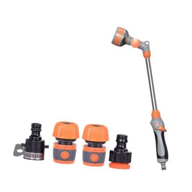 Imagem de Baoblaze Mangueira de jardim com conector de rosca G3/8 de 18,50 polegadas para canteiros de flores, bico giratório de 160°, multiuso