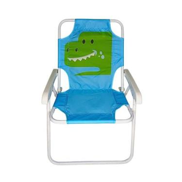 Imagem de Cadeira De Praia Infantil Jacaré ul De Oxford 53Cm - Summer