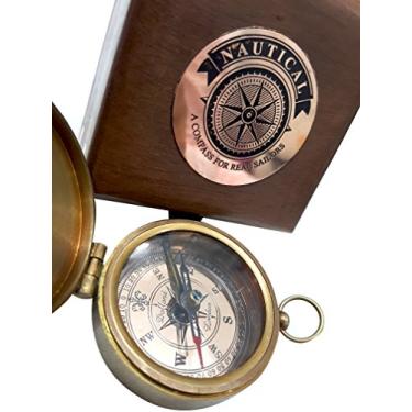 Imagem de Bússola de bússola vintage antiga para marinheiros de verdade Dollond London Trending Magnetic, 6,35 cm, latão