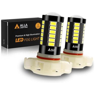 Imagem de Lâmpada Automotiva Para Neblina 2800lm Super 12V 6000K, ALLA LIGHTING 5201 LED DRL 5202 LED Fog Light Bulb, Branco