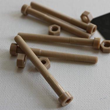 Imagem de 5 parafusos de cabeça sextavada PEEK M6 x 65 mm porcas e parafusos - porcas e parafusos de plástico Peek, anticorrosão, resistente a produtos químicos (15/64 x 2 9/40.6 cm)