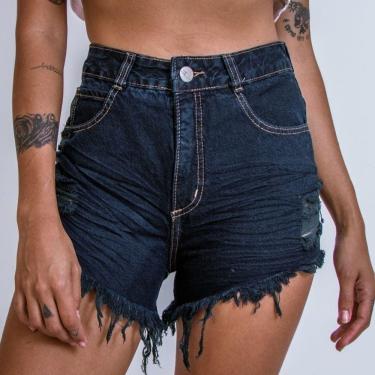 Imagem de Short Jeans Feminino Cintura Alta Lady Rock