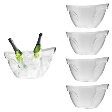 Imagem de Champanheira Grande 12l Elegante Resistente Acrilíco 5pçs (TRANSPARENTE)