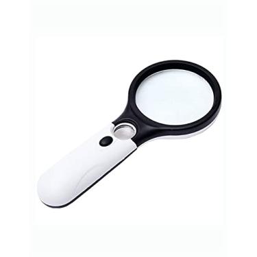 Imagem de RAUGAJ Lupa manual 10X Lente óptica grande, lupa iluminada, adequada para joias, leitura, degeneração ular