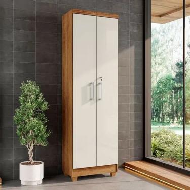 Imagem de Armário Multiuso 2 portas com chave ISABELA CEDRO/AREIA