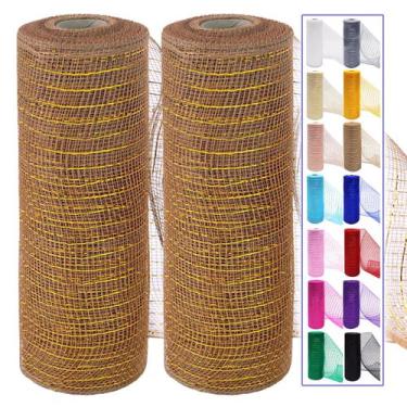 Imagem de Rolos de fita de malha Deco Ableme Deco 10 cm x 9 m (2 unidades) marro