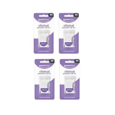 Imagem de Kit 4 Passador de Fio Dental Clinical  Higiene Oral Prático e Eficient