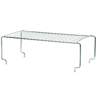 Imagem de Organizador Armário Prateleira Multiuso Empilhável Cromado - Kit com 3 unidades