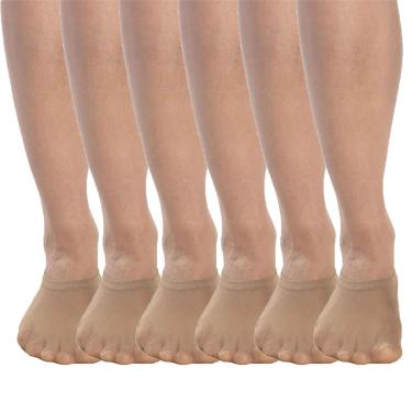 Imagem de Kit 6 Pares de Meia Selene Sapatilha Fio 40 Feminino - Nude
