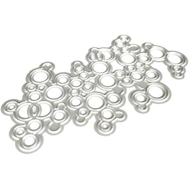 Imagem de Um conjunto de moldes geométricos de corte de metal de círculo prateado, papel de carimbo de álbum de recortes faça você mesmo, matrizes de corte de metal para artesanato, corte e gravação em relevo