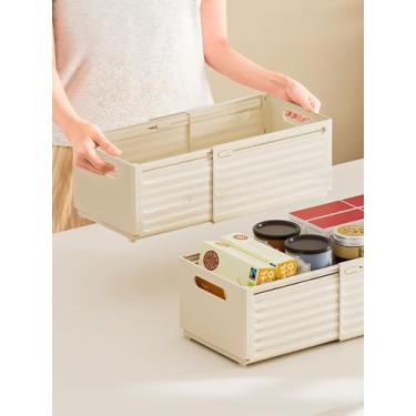 Imagem de Organizador de armário, bandeja organizadora de gaveta de mesa, organizador expansível, recipiente de banheiro para escritório, maquiagem, utensílio de cozinha - branco