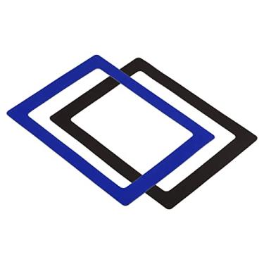 Imagem de Moldura magnética, pacote com 2 porta-retratos magnéticos, comporta fotos de 15 x 20 cm para geladeira, metal, escritório, PVC azul