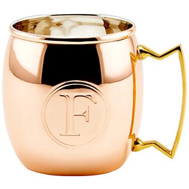 Imagem de Caneca Moscow Mule de cobre sólido monogramado de 473 g da Holanda Velha