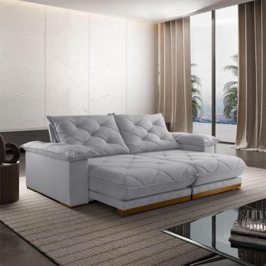 Imagem de Sofá Retrátil Marrocos 2,10m 03 Lugares Molas Ensacadas Txr Prata