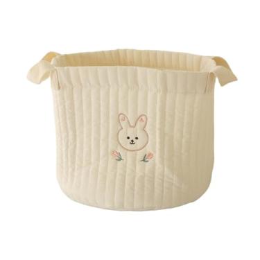 Imagem de simhoa Organizador de fraldas para bebês, cesta de fraldas, portátil, versátil, organizador de trocador, suporte de brinquedos para carro, ambiente, Coelho Grande