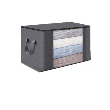 Imagem de KIT 1-5 Caixa Saco Organizador Grandes Edredom Casaco Guarda Roupa para Lençol Travesseiro, Calças e Cobertor Multiuso(Reforçado-84L-Cinza x1)