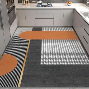 Imagem de Tapetes de estilo minimalista para sala de estar, cozinha, tapete de chão, área grande, varanda, tapete de couro de PVC para casa (140x200cm/I)