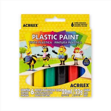 Imagem de Plastic paint Acrilex com 6 cores