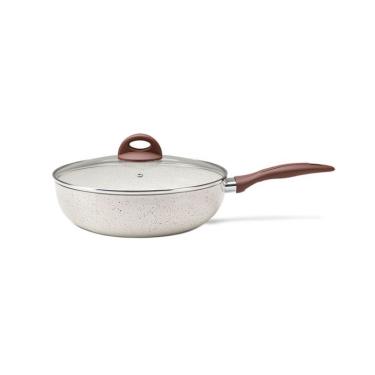 Imagem de Panela Wok com Tampa Smart Plus Off White 28 cm