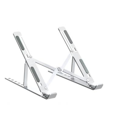 Imagem de Suporte para Notebook Dobrável em Alumínio Ergonômico Compatível com Tablets Notebooks e Macbooks de 10 a16 Polegadas Base Antiderrapante com Silicone.