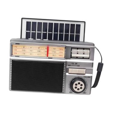 Imagem de ZGUZMCMK Rádio Portátil Vintage Compatível com Cartão TF, USB E Entrada Auxiliar. Rádio Retrô para Todos, Prata