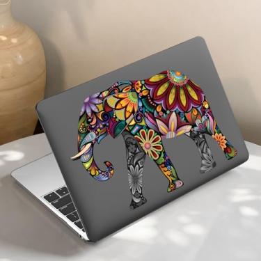 Imagem de iCasso Capa compatível com MacBook Air de 13 polegadas versão 2020-2018 A2337 M1 A2179 A1932, capa rígida de plástico antiarranhões + capa de teclado para Mac Air 13.3, elefante boêmio