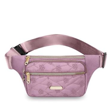 Imagem de Pochete transversal para homens e mulheres, bolsa de cintura moderna com alça ajustável para viagens, esportes, corrida, Roxa, Simplicidade