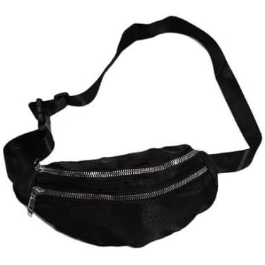 Imagem de Pochete Esportiva com 2 Compartimentos – Leve, Impermeável e Ajustável | Ideal para Corrida, Academia e Caminhada | Zíper Resistente, Design Ergonômico e Confortável (Preto)