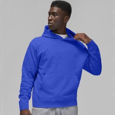 Imagem de Blusa de Moletom Masculina Canguru com Capuz e Bolsos Cores - Slim Fit