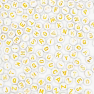 Imagem de Miçanga Passante Letras Colorida 7mm 500pçs 75g Alfabeto Escolha o Mod