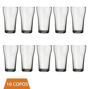 Imagem de Conjunto 10 Copos Vidro Transparente Boteco Chop 200ml Nadir - NADIR F