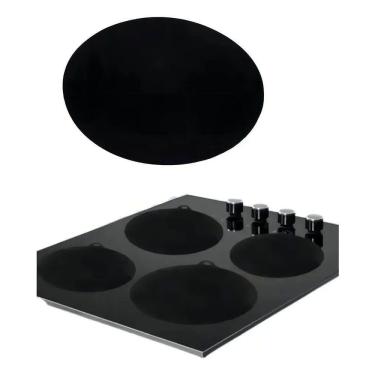 Imagem de 2X Kit 4Un Protetor De Fogão Indução Silicone Redondo Preto