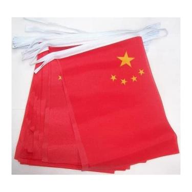 Imagem de AZ FLAG China 6 metros BUNTING Bandeira 20 bandeiras 9'' x 6'' - Bandeiras de corda chinesa 15 x 21 cm