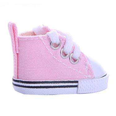 Imagem de Zhjvihx Tênis de Boneca, Sapatos de Boneca de Costura Fina Elegantes para Meninas para Brincadeiras Diárias (Rosa)