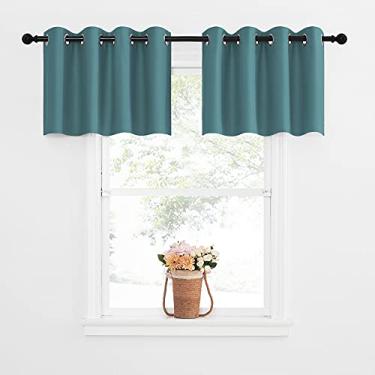 Imagem de NICETOWN Cortina blackout de cozinha para janelas – Cortina de cortina com isolamento térmico com ilhós para quarto/sala de estar/sala de jantar/Natal, 132 cm L x 45 cm Cabeçalho de 3 cm, 1 peça