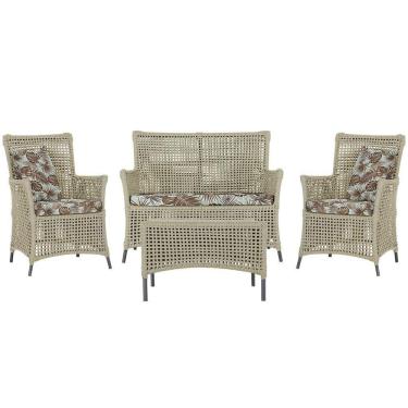 Imagem de Jogo Sofá E 2 Poltronas E Mesa Igapó Preta E6 Trama Original Rami