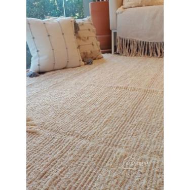 Imagem de Casa Coeva - Tapete Peludo Algodão Sala Quarto Versatto Nude Cru 150 x 200