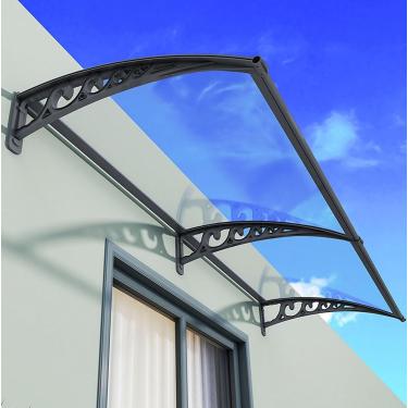 Imagem de Abrigo De Toldo De Porta Da Frente, Toldos De Porta De Policarbonato, Dossel De Varanda Para Frentes De Casa, Cobertura De Abrigo De Chuva De Janela, Com Suporte, Para Pát, 60x150cm/24"x59"
