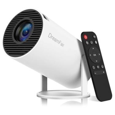 Imagem de Mini projetor, compatível com projetor portátil 4K 1080p com banda dupla WIFI6 5G sem fio 5.2 Bluetooth Android 11, 200 lúmens ANSI, rotação de 180°, correção trapezoidal automática, projetor de vídeo