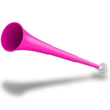 Imagem de Hongdouo Chifre dobrável para estádio de 61 cm Vuvuzela de plástico trompetes de torcida buzina de sopro som alto para eventos esportivos, jogos de formatura, material de festa escolar (rosa)