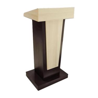 Imagem de Pódio de madeira Speech Podium portátil para igreja púlpito de chão com suporte de pódio de armazenamento para igreja, escola, escritório, conferência, casa, moda