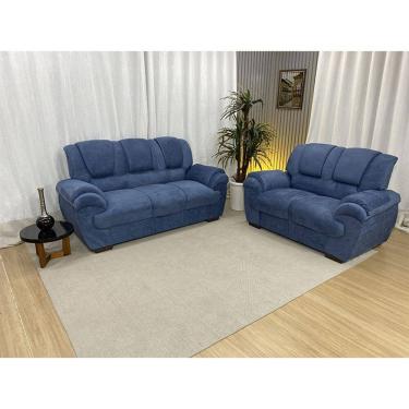 Imagem de Sofá 2 e 3 Lugares Sued Azul 410 Mônaco